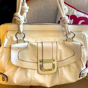 Stylish and Roomy Guess Purse/Tote (White)